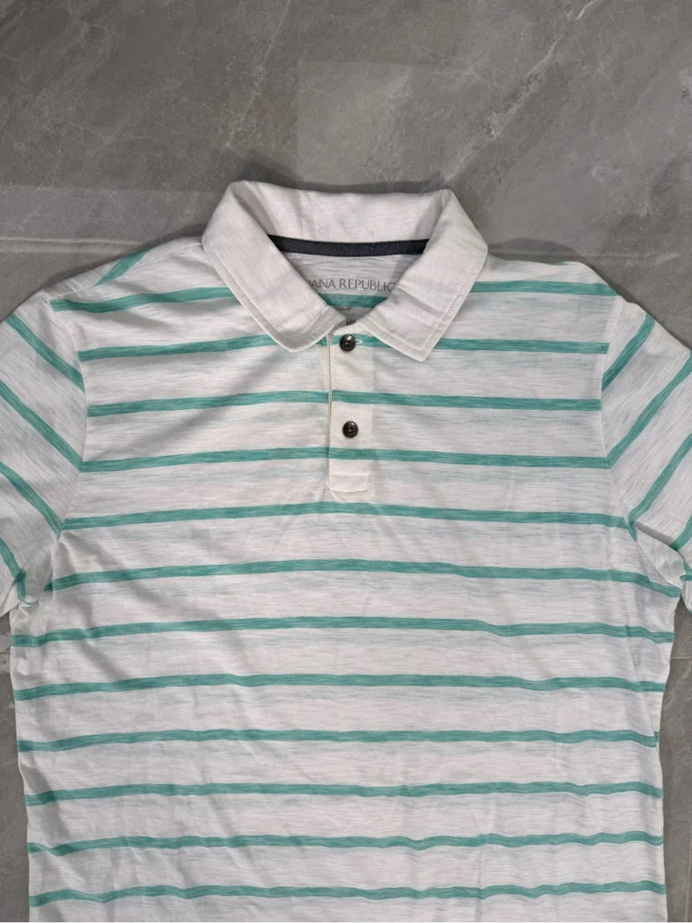 Men’s Banana Republic Vintage Striped Polo Burnout Preppy Classic Size Large
